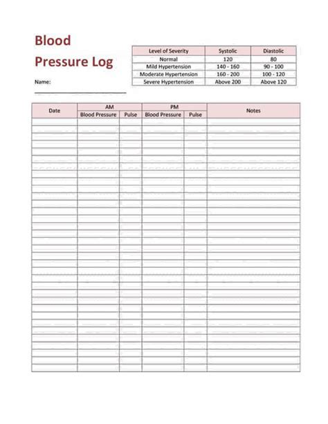 Best Blood Pressure Log Printable Dans Blog