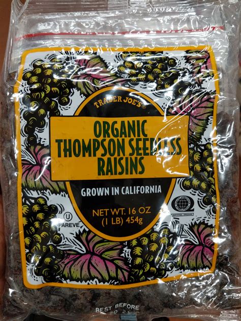 Trader Joes Organic Thompson Seedless Raisins Well Get The Food