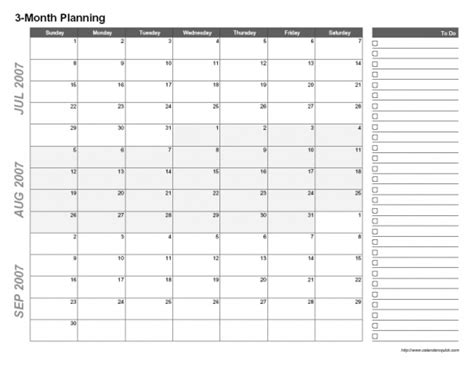 Blank 3 Month Calendar Template Template Calendar Design