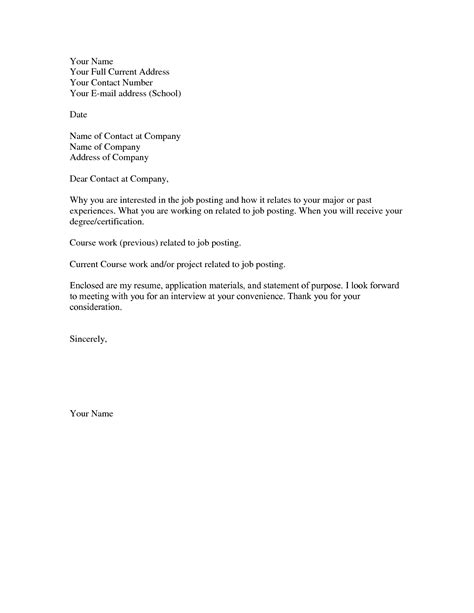 Basic Cover Letters Templates Business Form Letter Template