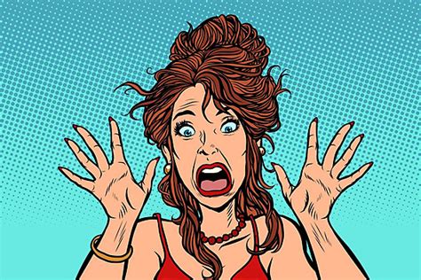 Funny Scared Woman Human Emotion Emotion Scream Panic Vector Emotion