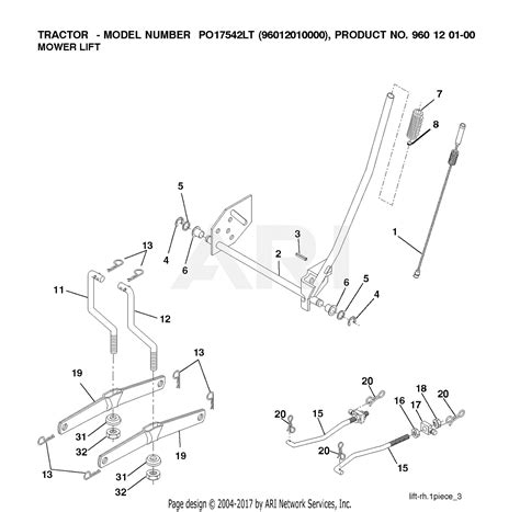 Poulan Po14542lt 96012011200 2010 09 Parts Diagram For Mower Lift Lever