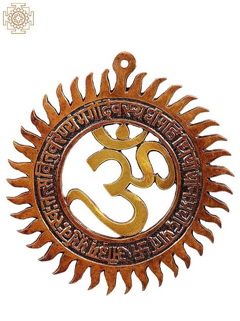 Om With Gayatri Mantra Wall Hanging Statue Exotic India Art