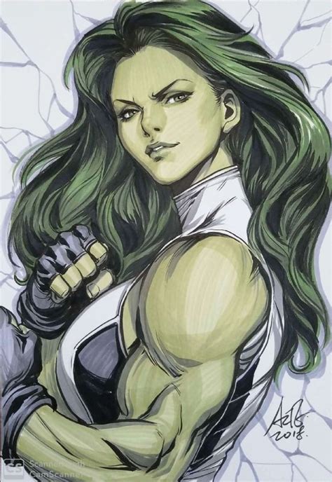 She-Hulk - Stanley Artgerm Lau Comic Art in 2021 | Hulk comic, Hulk art