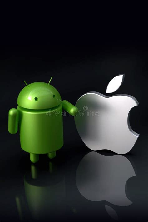 Android Vs Apple Ios Compared Logo Characters Fotografía Editorial