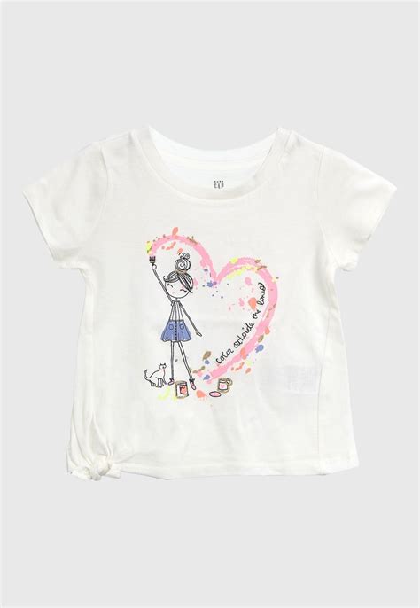 Blusa Gap Infantil Full Print Off White Moda Infantil De Verão Moda