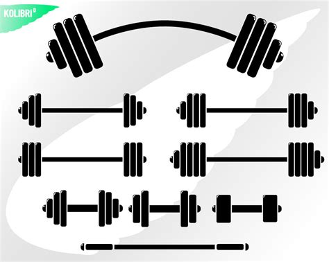 Barbell Svg Weight Svg Fitness Svg Barbell Clipart Gym Etsy