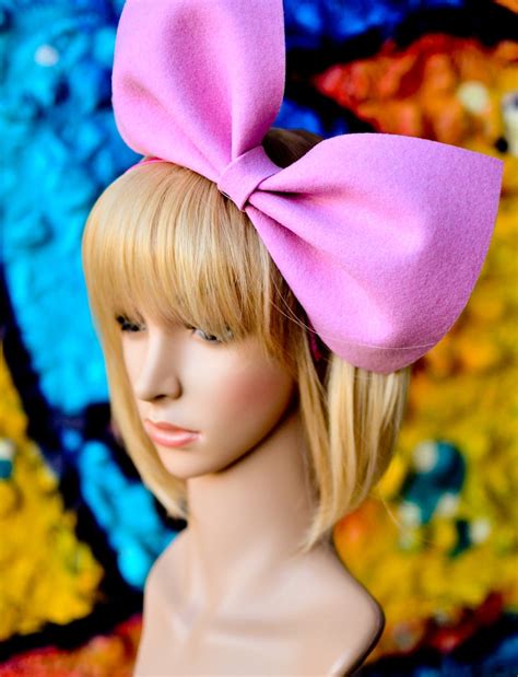 Baby Pink Oversized Bow Headband Bunny Hair Accessory Extra Etsy