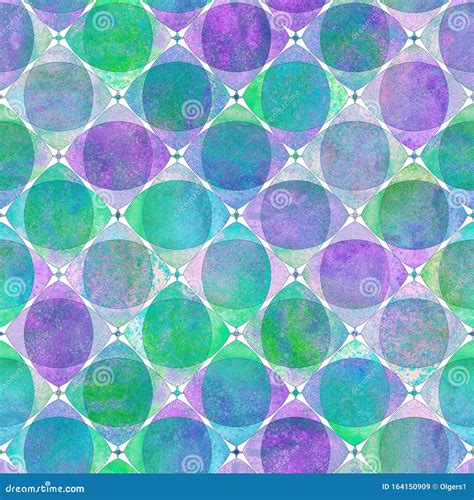 Seamless Geometric Pattern With Colorful Watercolor Abstract