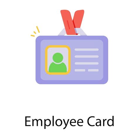 Um ícone Plano Editável De Cartão De Funcionário Vetor Premium