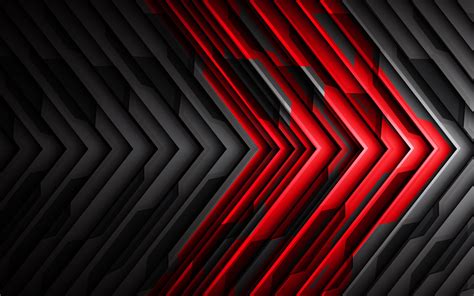 Wallpaper Black and red striped arrow, abstract 3840x2160 UHD 4K