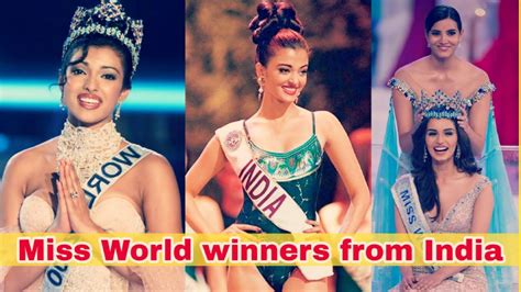 Complete List Of Miss World Winners From India Youtube