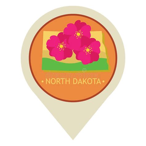 Map Pointer With North Dakota State Vector Illustration Decorative
