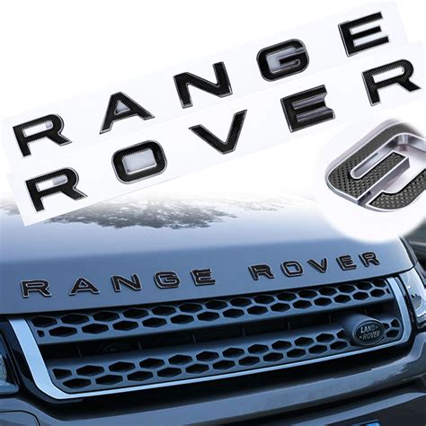 For Land Rover Front Hood 3d Emblem Black Red Range Rover Letter Ab