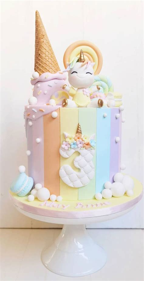 Cute Unicorn Cake Designs Pastel Unicorn Cake For 3rd Birthday