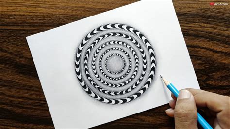 Moving Illusion Drawing For Beginners Step By Step Youtube