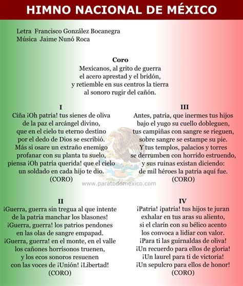 Historia Y Letra Del Himno Nacional Mexicano Completo Images And