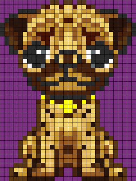 Pug Pixel Art Grid