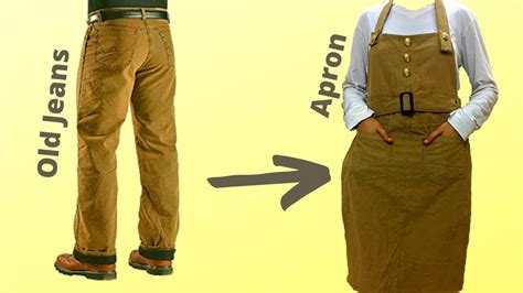 Make Apron Out Of Old Jeans Quick Transformation Easy Sewing