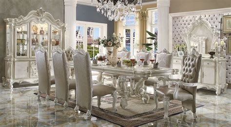 Acme 61130 Versailles Large Formal Dining Room Set In White Dallas