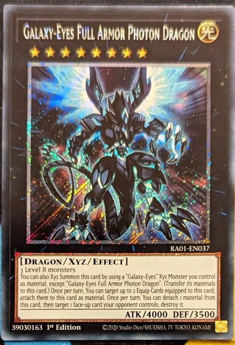 Galaxy Eyes Full Armor Photon Dragon Platinum Secret Rare Ra01 En037