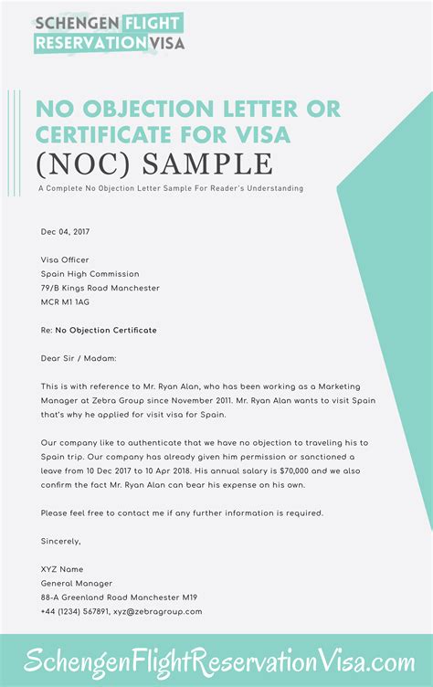 Sample letter of noc letter for visa application from company. No Objection Letter For Visa Application And Sample ...
