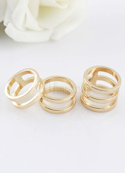 Beautiful Gold Metal Geometric Rings