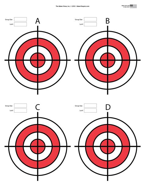 Printable paper targets for shooting range