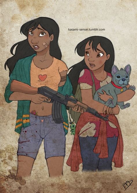 Nani Lilo And Stitch Walking Dead Disney Art POPSUGAR Love Sex