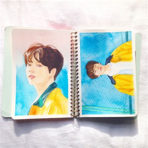 Bts Jeon Jungkook Euphoria Watercolour Bts Drawings Kpop Drawings Art