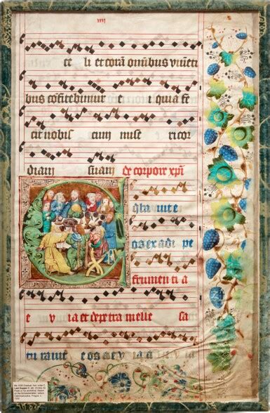 The Last Supper In A Historiated Initial On A Very Large Leaf From A