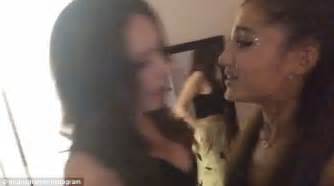 Ariana Grande Kisses Victorious Co Star Elizabeth Gillies