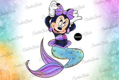 Mermaid Minnie Mouse Png Mermaid Clipart Minnie Printable Etsy In