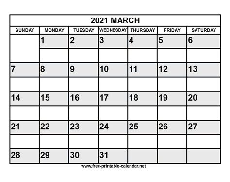 Free, easy to print pdf version of 2021 calendar in various formats. Free Printable March 2021 Calendar