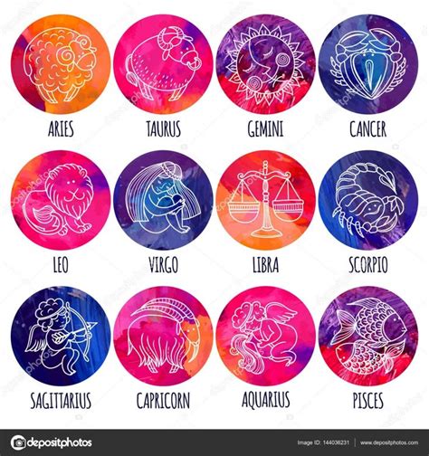 Dibujos Faciles De Los Signos Del Zodiaco Conjunto De Signos Del Zodiaco Signos