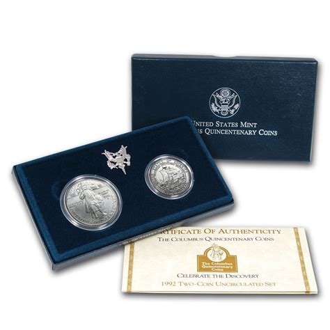 Buy 1992 2 Coin Columbus Quincentenary Set Bu Wbox And Coa Apmex