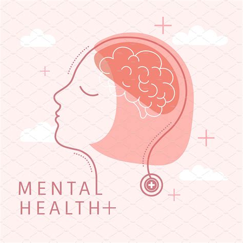 Mental Health For Women Vector Background Graphics ~ Creative Market