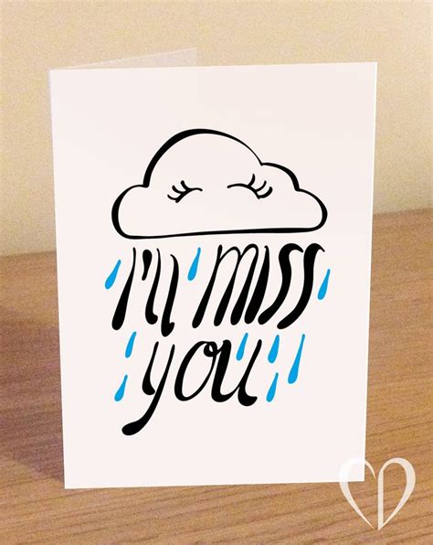 Cute I Miss You Card Ill Miss You Card Leaving Card Etsy