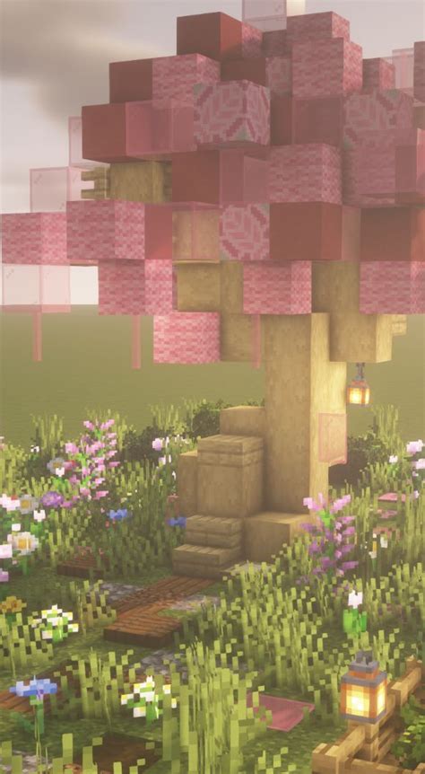 Cherry Blossom Tree Minecraft Cute Minecraft Houses Minecraft