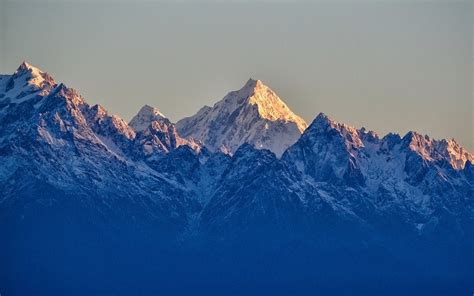 Landscape Nature Sunrise Mountain Snowy Peak Summit Sunlight