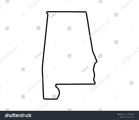 Alabama State Map Us State Map Stock Vector Royalty Free 2171804067
