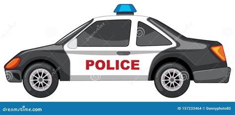 Police Car In Black And White Stock Vector Illustration Of Graphic
