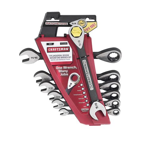 Craftsman 7 Piece Universal Ratcheting Wrench Set Standard 21028