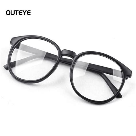 outeye women vintage glasses frame plain mirror harajuku round optical frame girl eyeglass clear