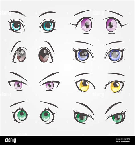 Cartoon Female Eyes Closeup Eyes Of Beautiful Women Stock Vector Image