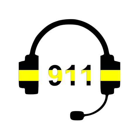 911 Dispatcher Decal Thin Gold Line Dispatcher T