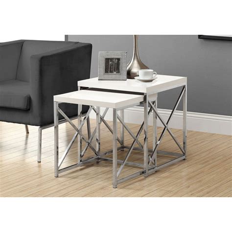 Monarch Specialties Contemporary Accent 3 Piece Nesting End Tables