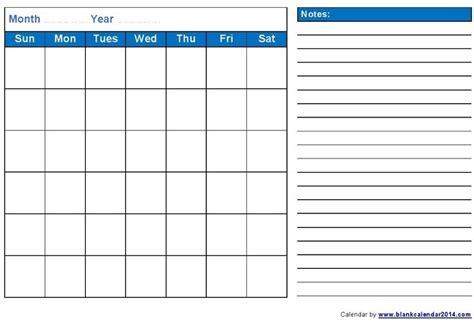 Printable Monthly Calendar With Notes In 2020 Monthly Calendar