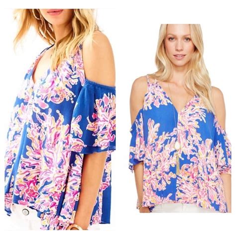 Lilly Pulitzer Tops Lilly Pulitzer Bellamie Cold Shoulder Top
