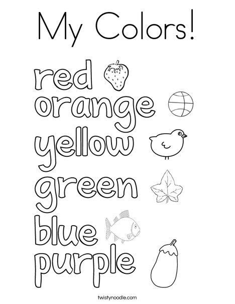 My Colors Coloring Page Learning English For Kids Free Preschool